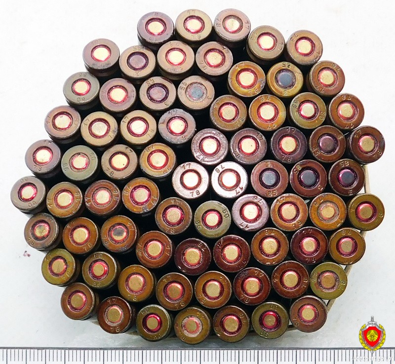 Патроны, которые нашли дети в Ляховичском районе. Фото: ГКСЭ