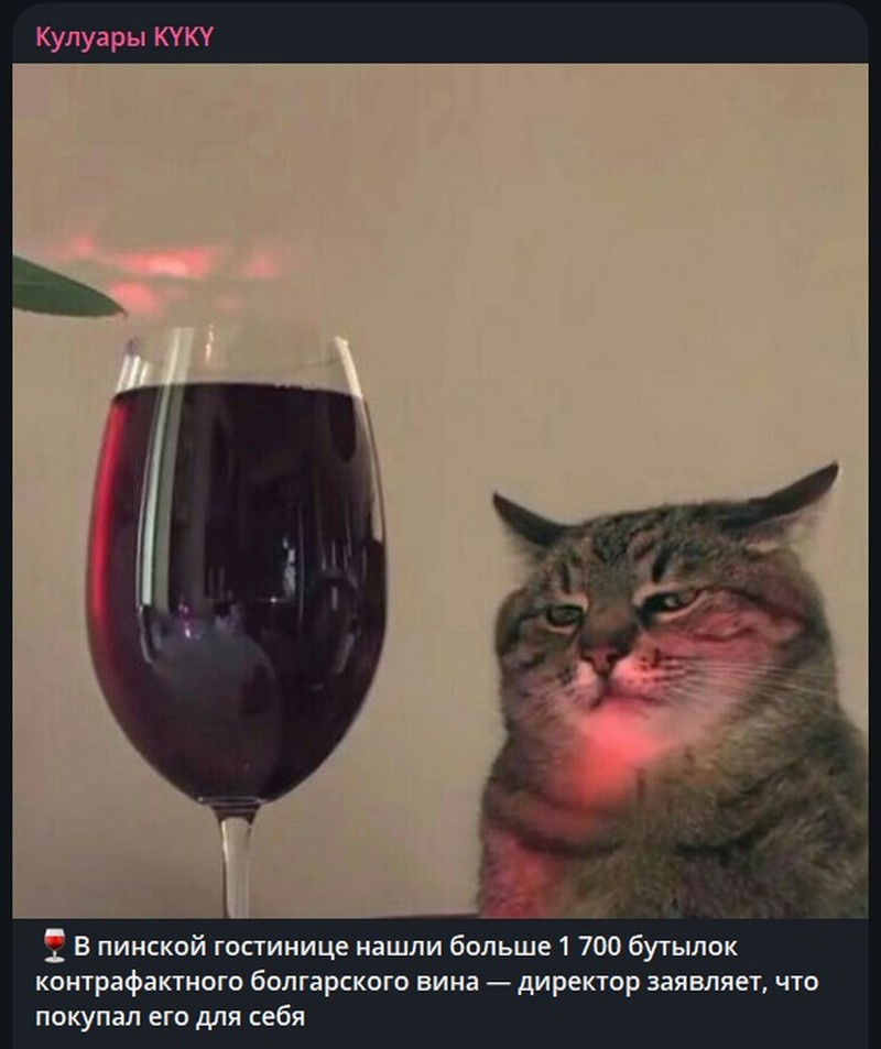 Шутка про вино в гостинице в Пинске