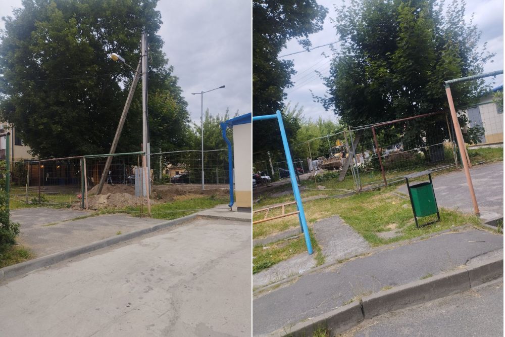 На фото слева клены до спила. На фото справа — после спила. Фото брестчанки