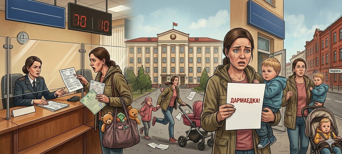 Многодетная мать из Витебска узнала, что она тунеядец. Иллюстрация сгенерирована в Google Nano Banana 2