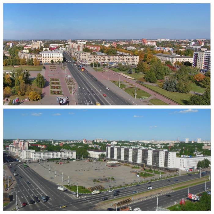 город до и после вырубки деревьев