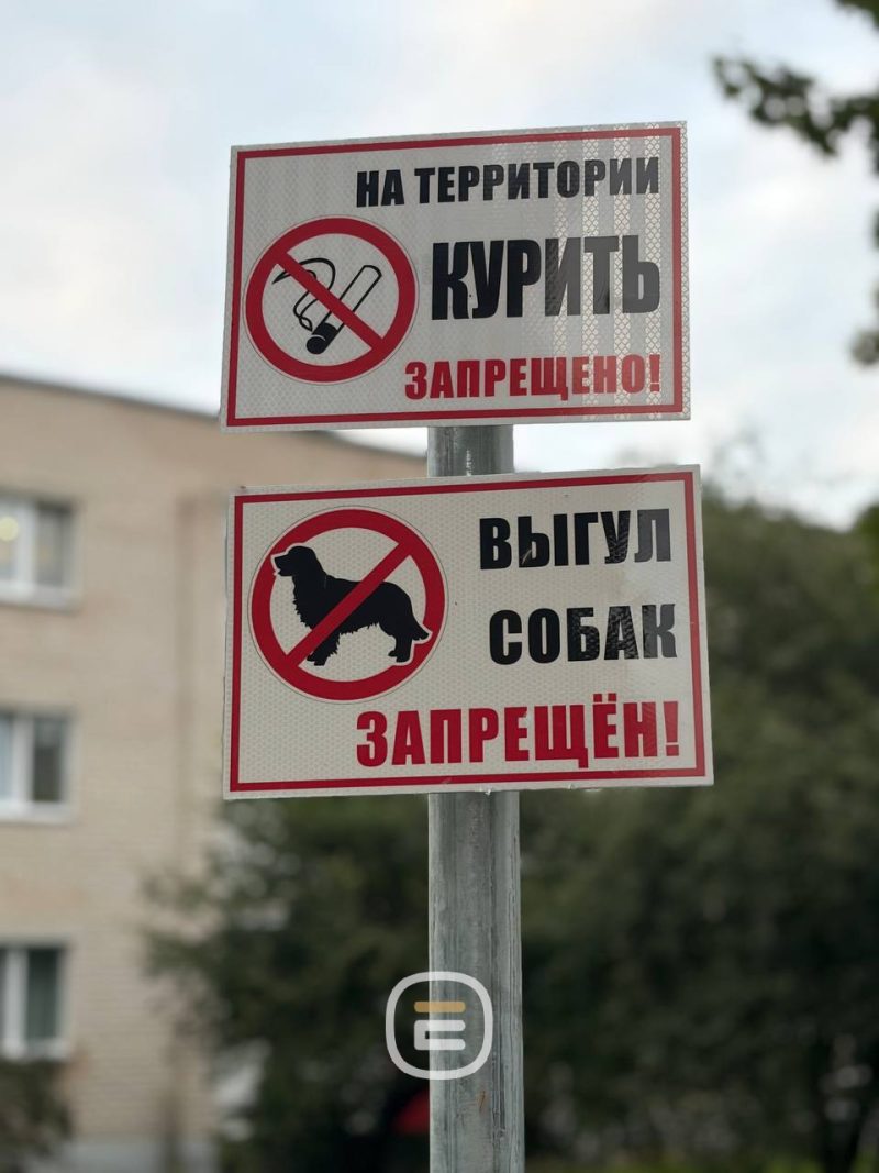 Знак о запрете выгула собак в Солигорске. Фото: «Электронный Солигорск»